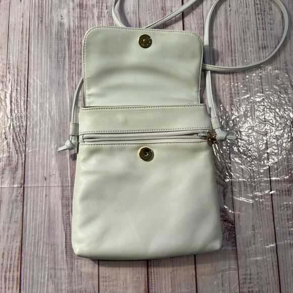 Giani Bernini Signature Logo White Genuine Leather Crossbody Bag/Purse. - Picture 2 of 12
